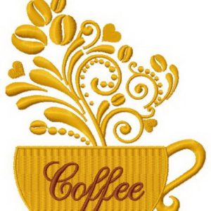 Coffee cup 8 embroidery design