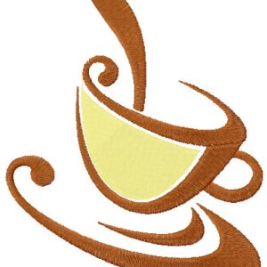 Coffee cup embroidery design