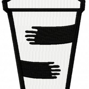 Coffee cup embroidery design
