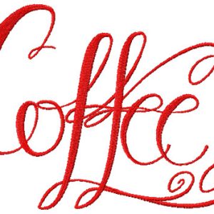 Coffee wormark embroidery design