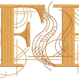 Coffee geometry style embroidery design