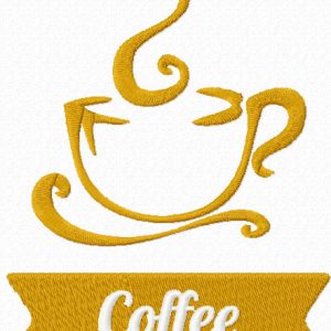 Coffee label embroidery design