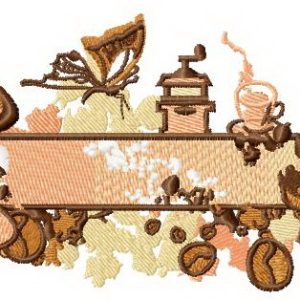 Coffee mix embroidery design