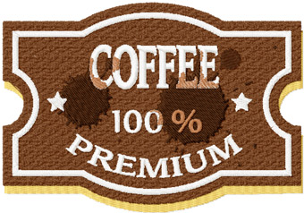 Vintage Coffee Premium label embroidery design