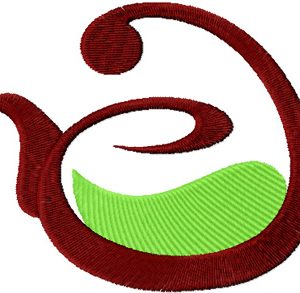 Glass teapot embroidery design
