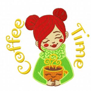 Coffee time 2 embroidery design