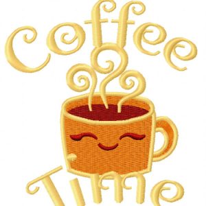 Coffee time 4 embroidery design