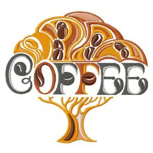 Coffee tree embroidery design