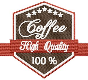 Coffee Label High Quality embroidery design