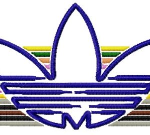 Colorful Adidas logo embroidery design