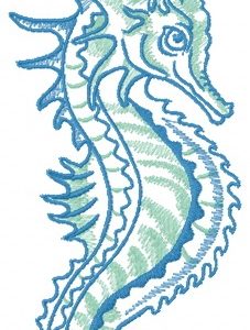 Combat sea horse 2 embroidery design