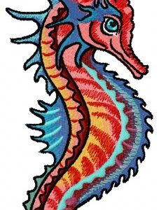 Combat sea horse embroidery design