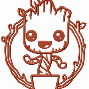 Comic book Groot embroidery design