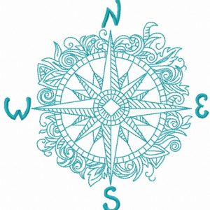 Compass guide sailor embroidery design