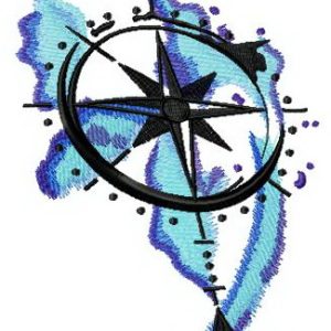 Compass spirit embroidery design