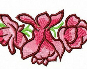 Composition with buds embroidery design