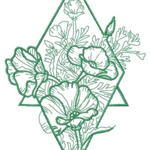 Composition with poppies 2 embroidery design