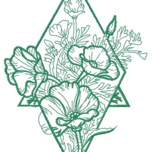 Composition with poppies 3 embroidery design