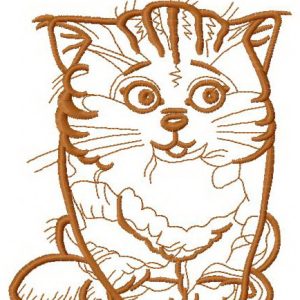 Confused cat 2 embroidery design