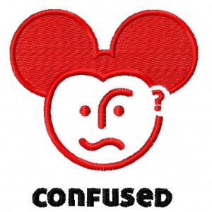 Confused Mickey embroidery design