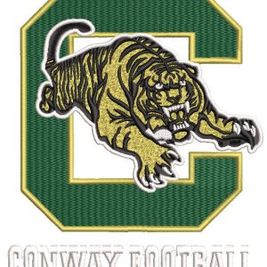 Conway football logo embroidery design