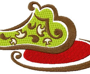 Cooked mushrooms embroidery design