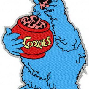 Cookie Monster embroidery design