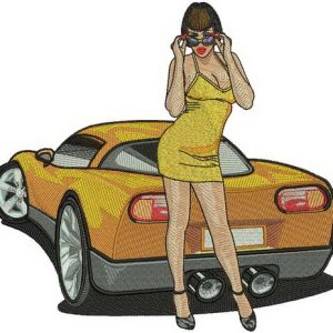Cool girl 2 embroidery design
