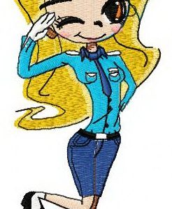 COP girl 2 embroidery design
