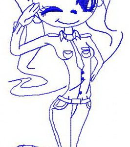 COP girl 3 embroidery design