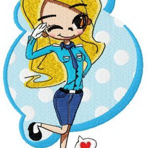 COP girl embroidery design
