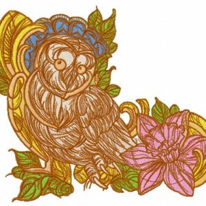 Coquet owl embroidery design