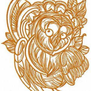 Coquet owl sketch embroidery design