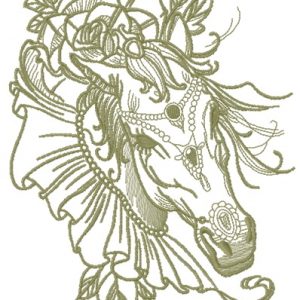 Coquette horse 2 embroidery design