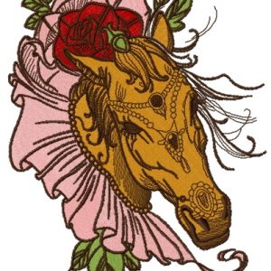 Coquette horse 3 embroidery design