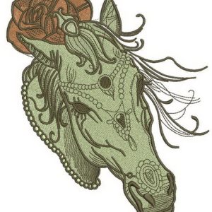 Coquette horse 4 embroidery design