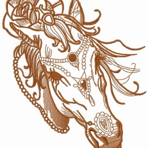 Coquette horse 5 embroidery design