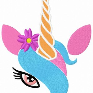 Coquette unicorn embroidery design