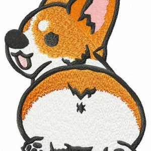 Corgi embroidery design