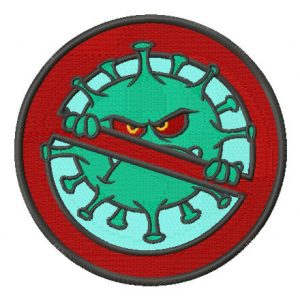 Coronavirus stop embroidery design