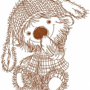 Country mouse embroidery design