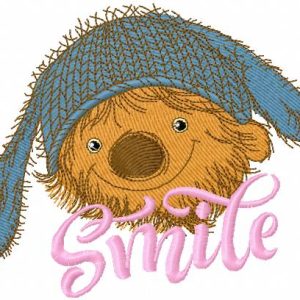 Country mouse smile embroidery design