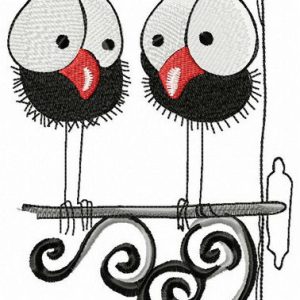 Couple of birdies embroidery design