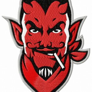 Cowboy devil embroidery design