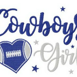 Cowboys girl embroidery design
