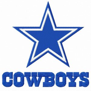 Cowboys logo embroidery design