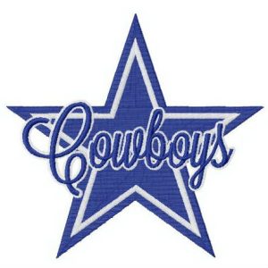 Cowboys star logo embroidery design