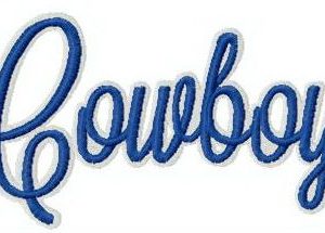 Cowboys wordmark logo embroidery design