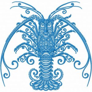 Crayfish embroidery design