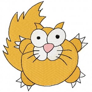 Crazy cat 2 embroidery design